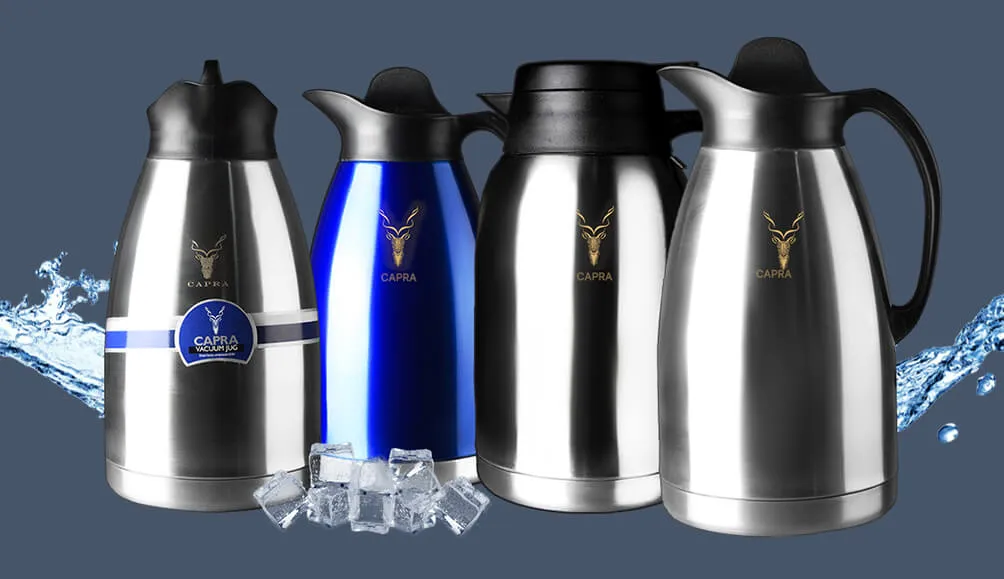 CAPRA stainless steel vacuum jugs with ice