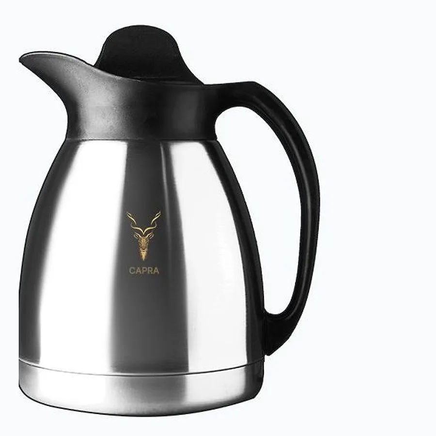 CAPRA SLD stainless steel vacuum jug with black pour lid and handle